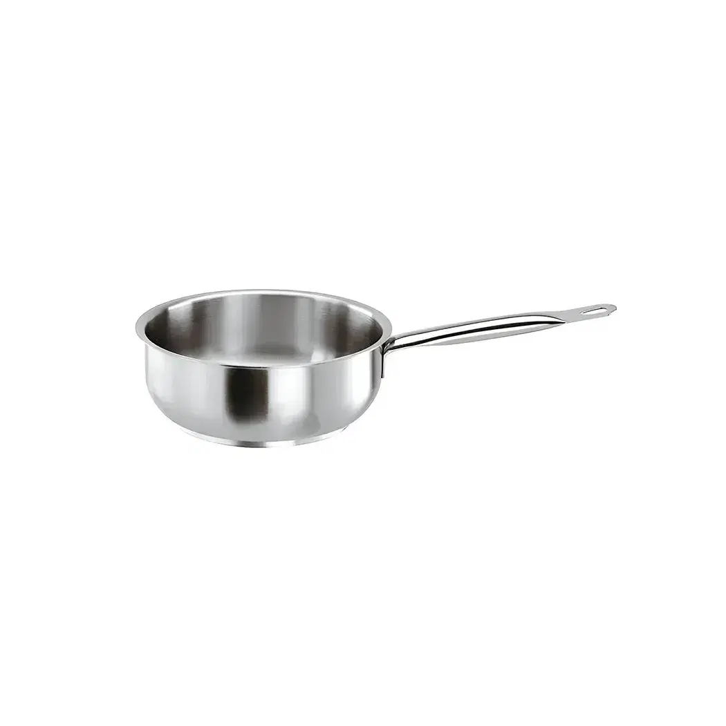 Paderno, Curved Sauté Pan, Stainless Steel, 2.2 L Capacity