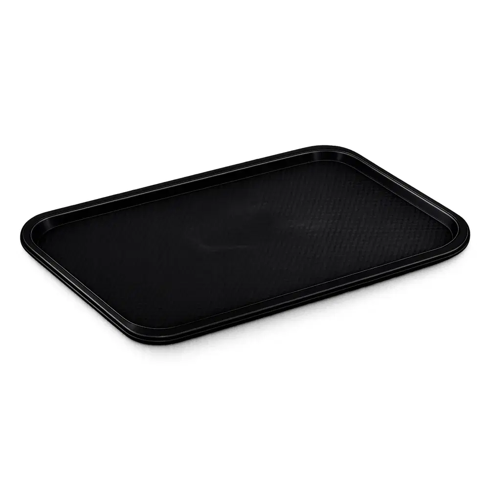 Wundermaxx Fast Food Tray, Rectangular, Plastic, Black Color