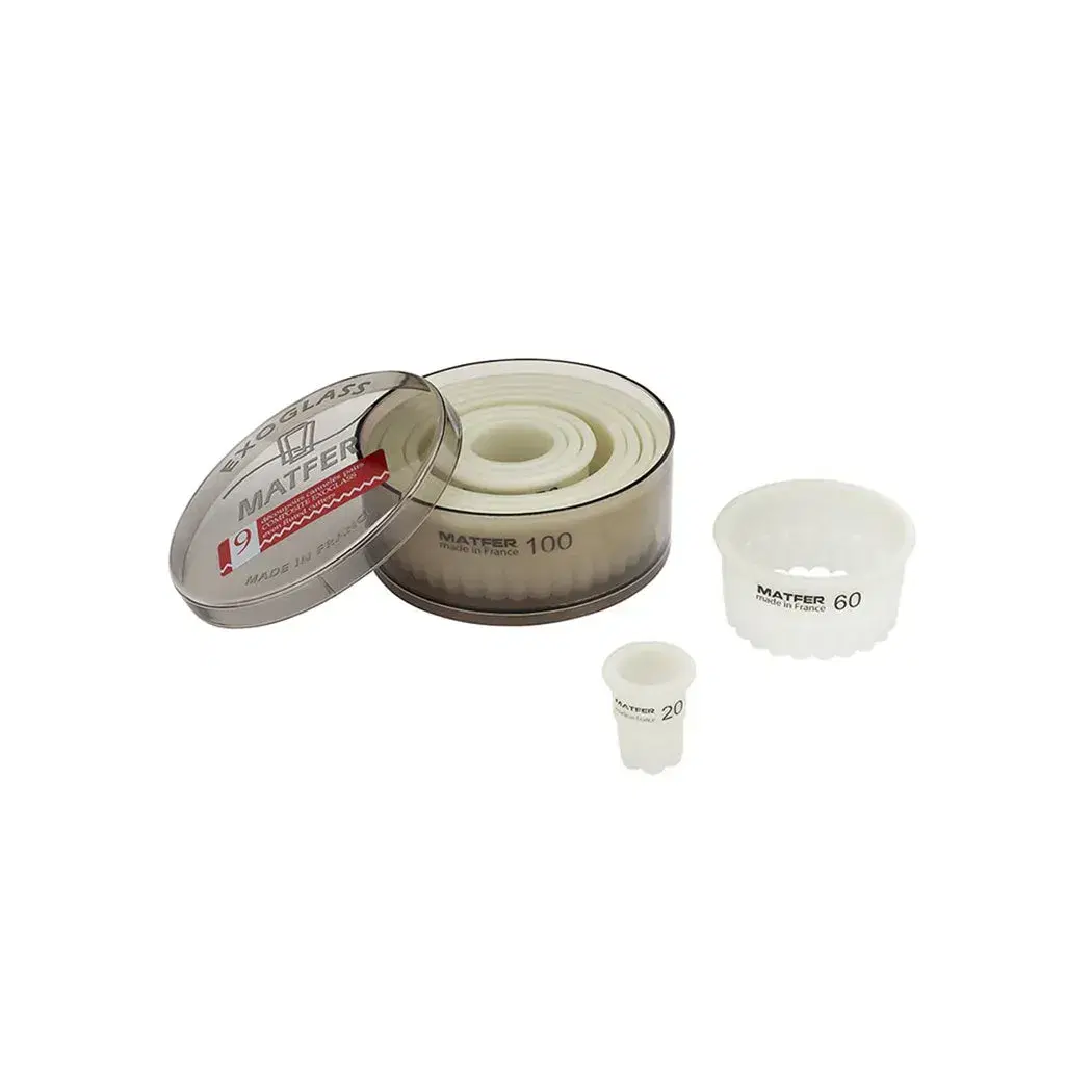 Matfer Bourgeat, Baking Tools, 9-Piece Round Fluted Cutters Set