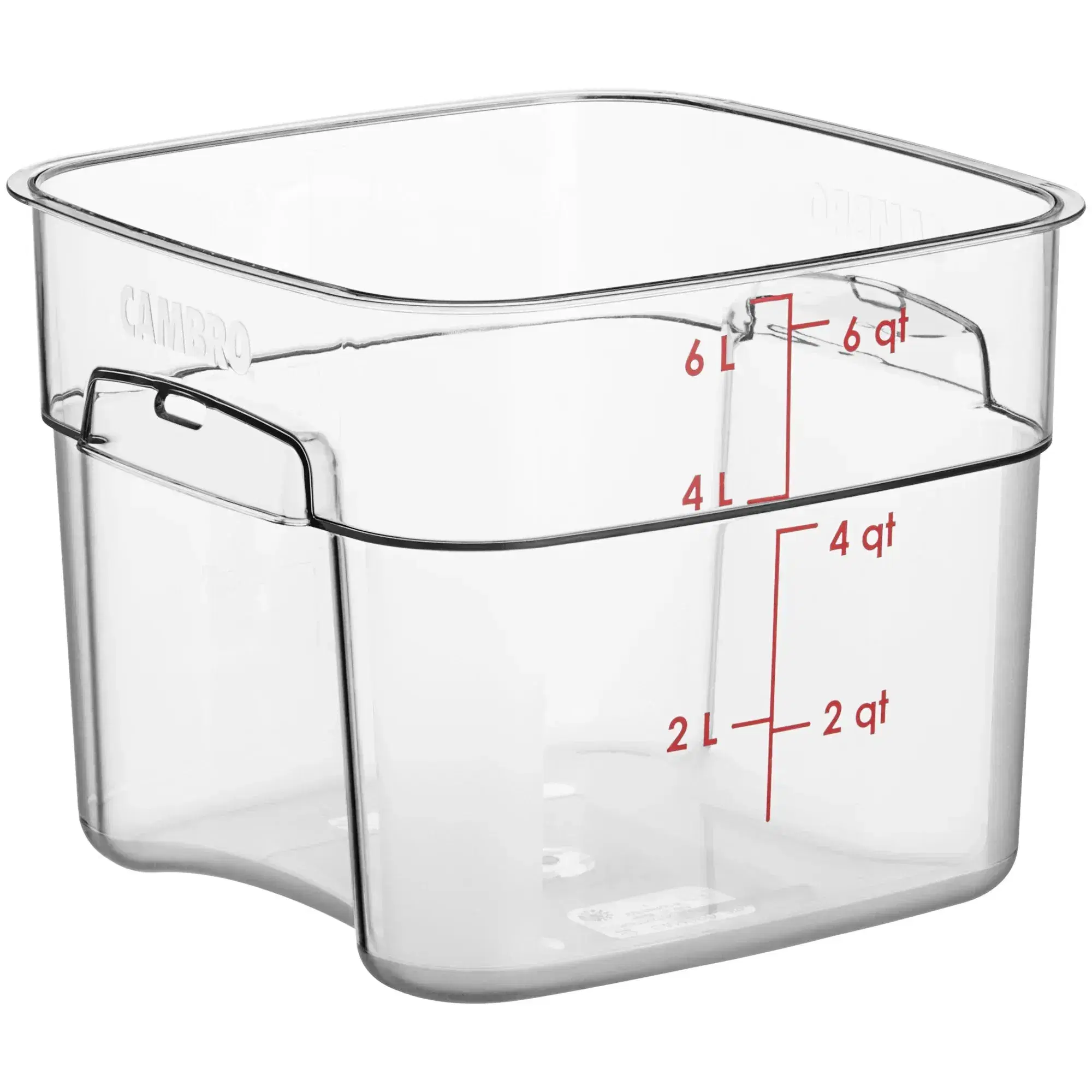 Cambro, Food Storage Container, Polycarbonate, Transparent, 6 L