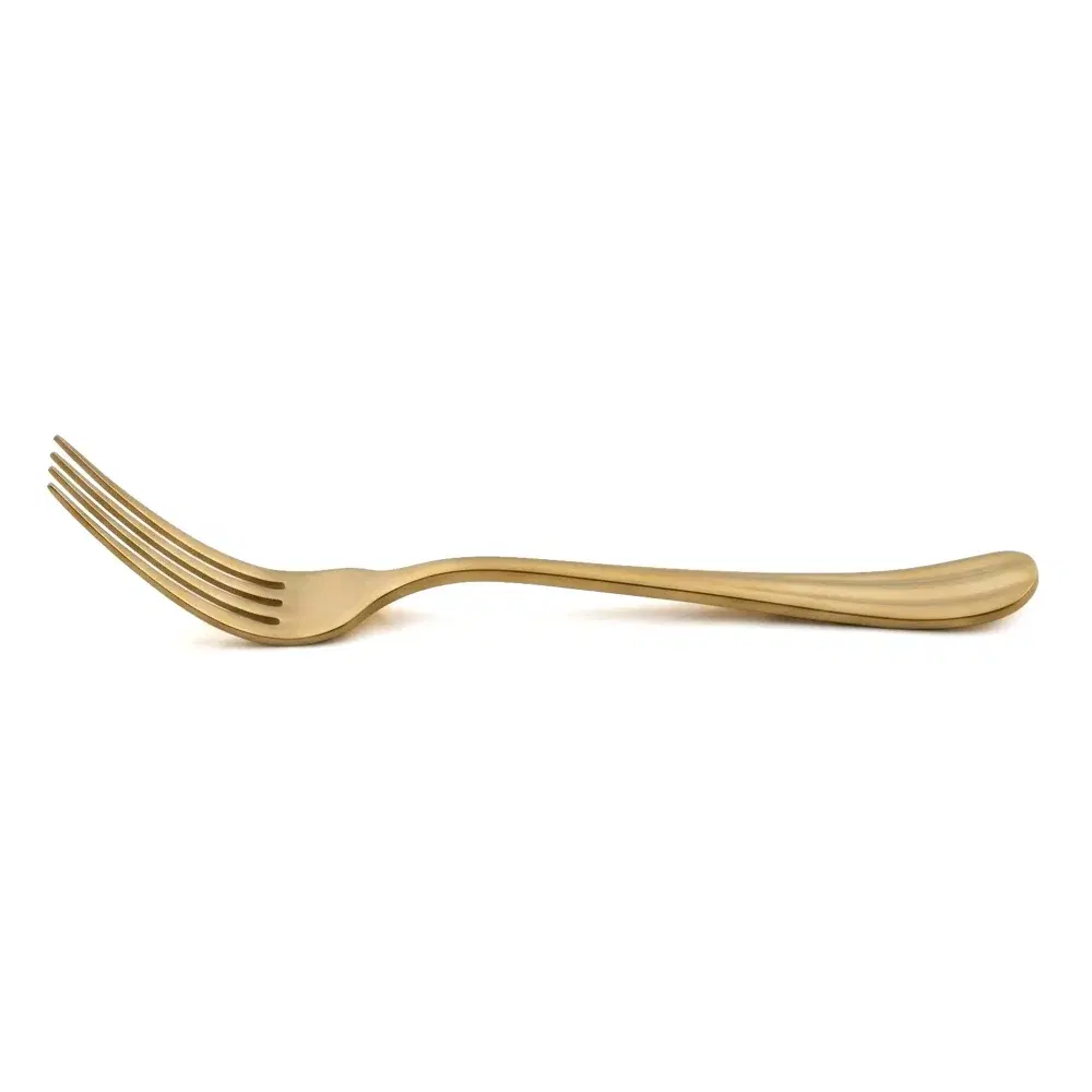 Furtino England, Baguette Dessert Fork, 11 cm Length, Gold Finish