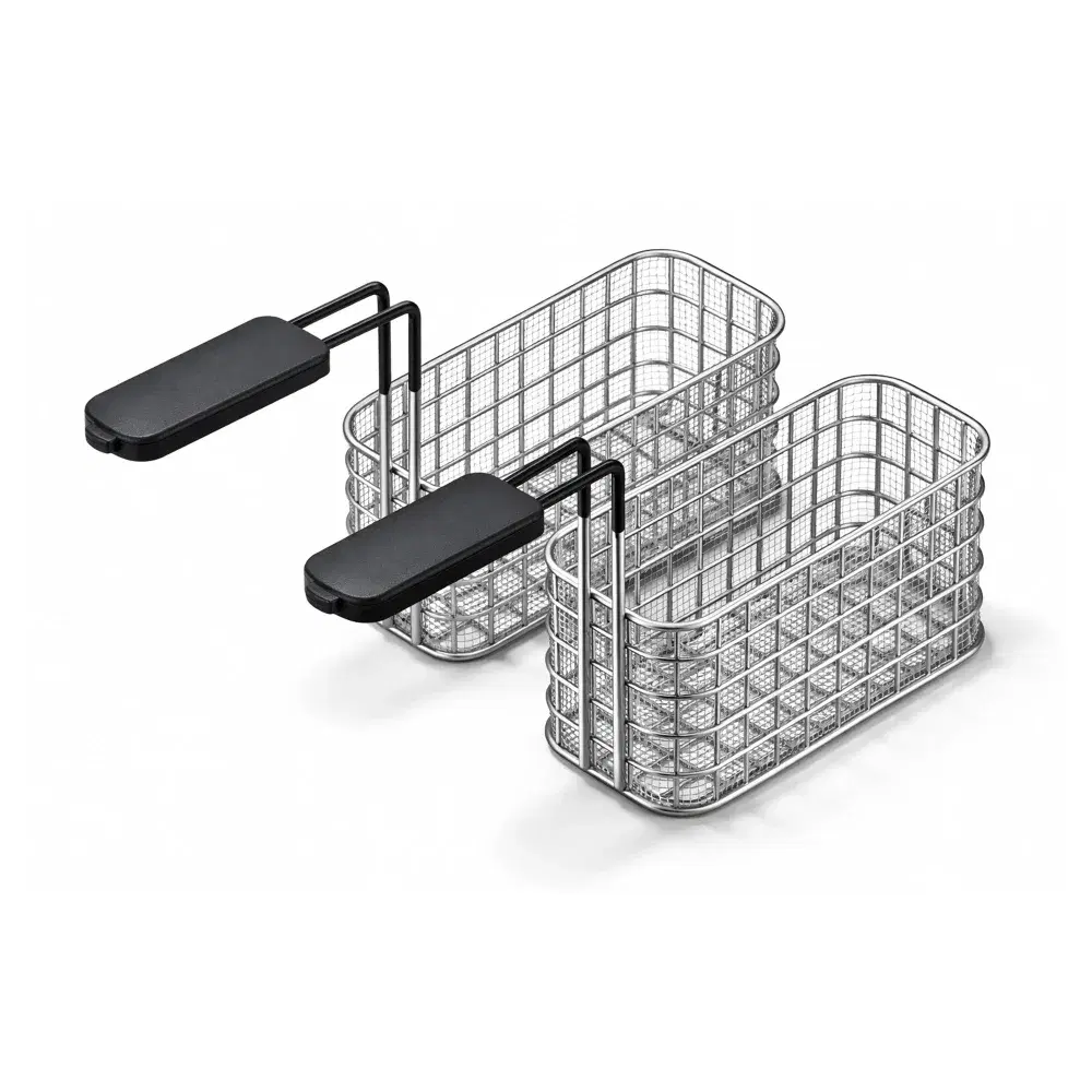 Tecnoinox, Fryer Basket, Stainless Steel, Silver, 21 L Capacity, Wire Mesh Design