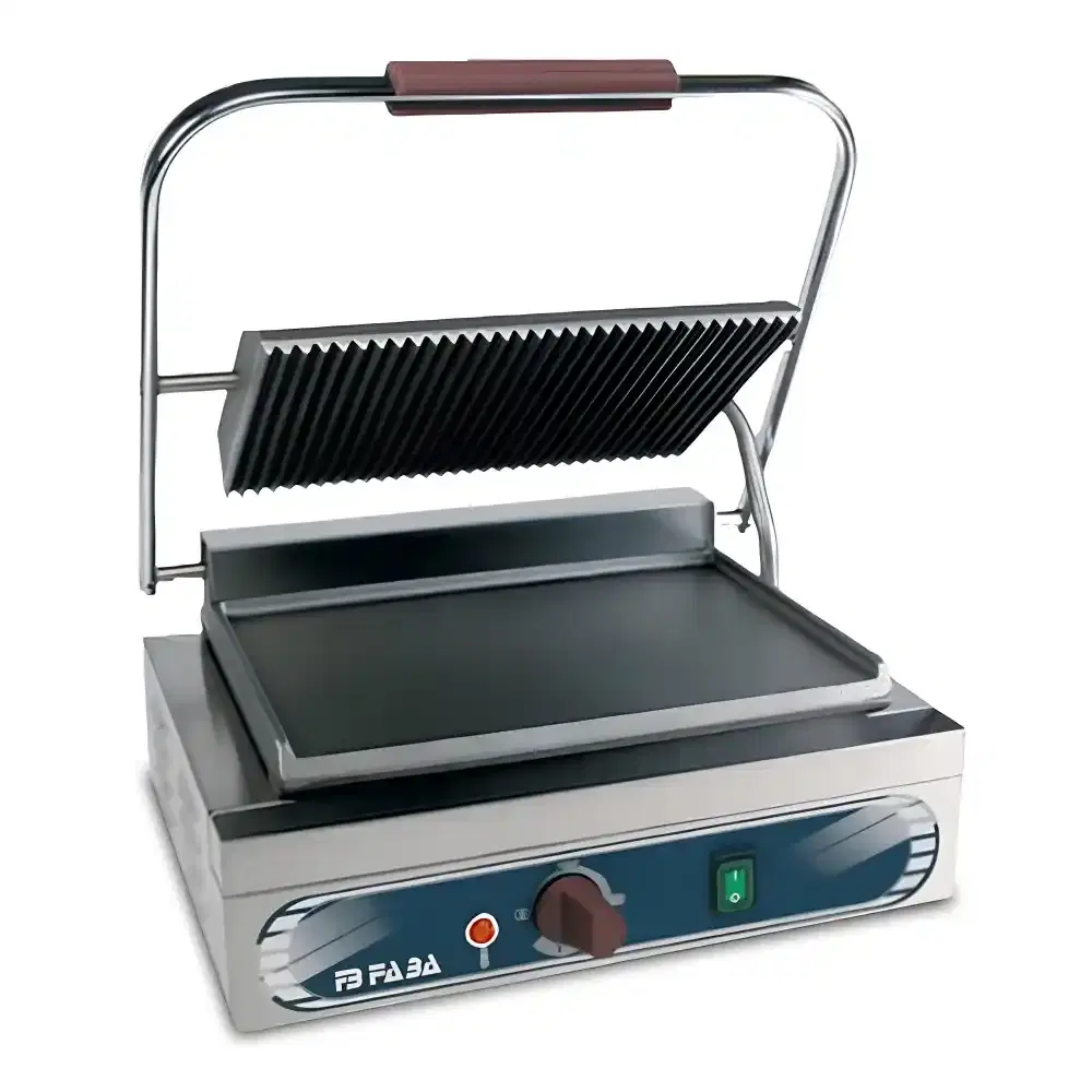 Faba, Contact Grill Panini, Electric, Grooved Top & Smooth Bottom, 2200 W