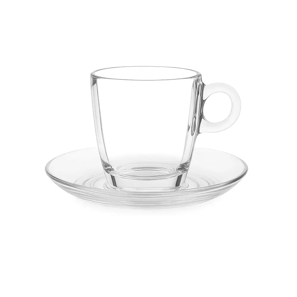 Ocean, Espresso Cup & Saucer Set, 6 pcs, Porcelain, White