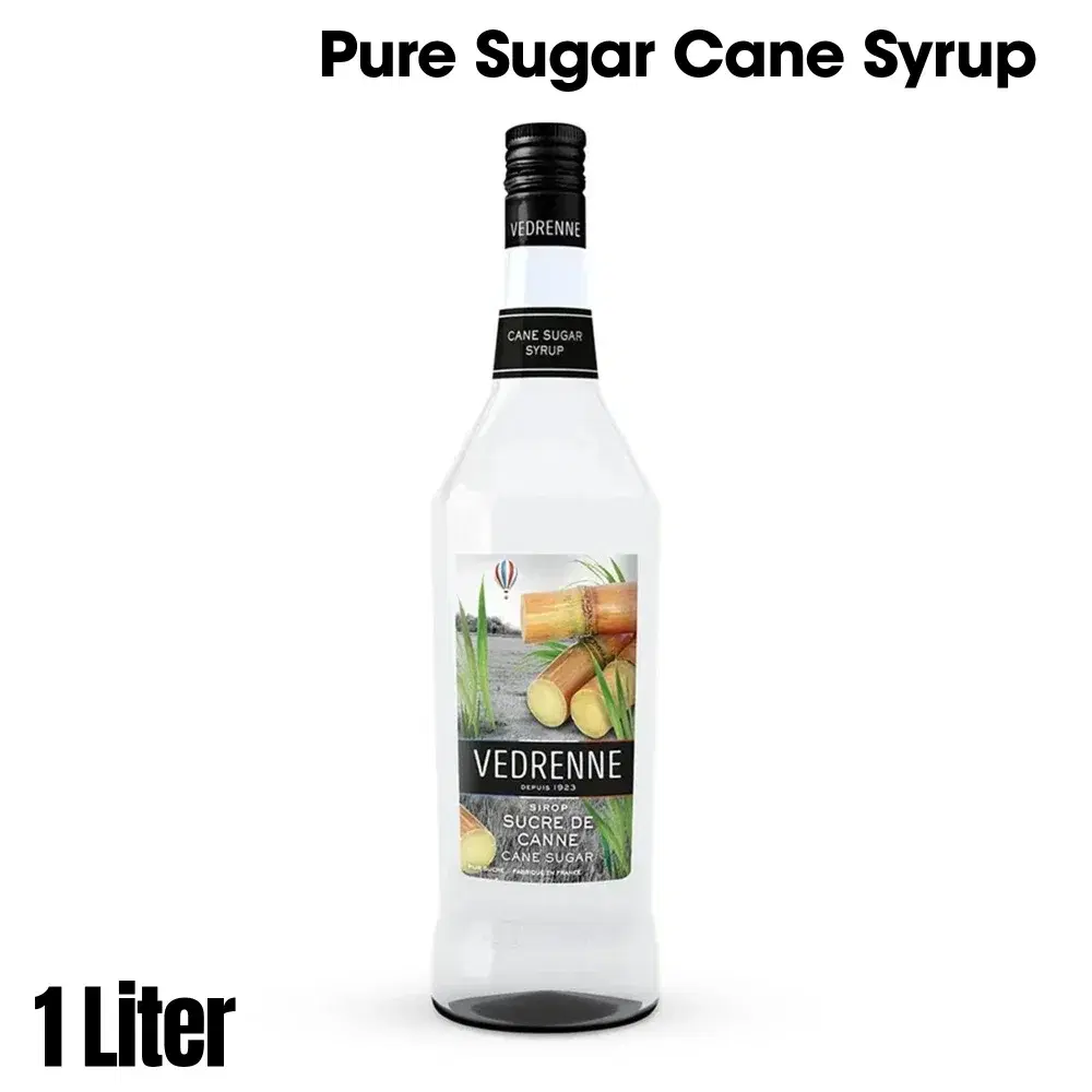 Vedrenne, Syrup, 1 L, Sugar Cane, Glass, Clear