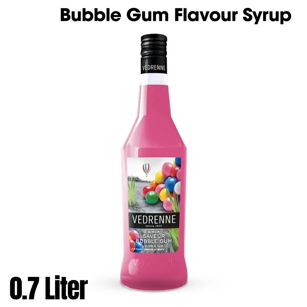 Vedrenne, Syrup, 0.7 L, Bubble Gum, Glass, Clear