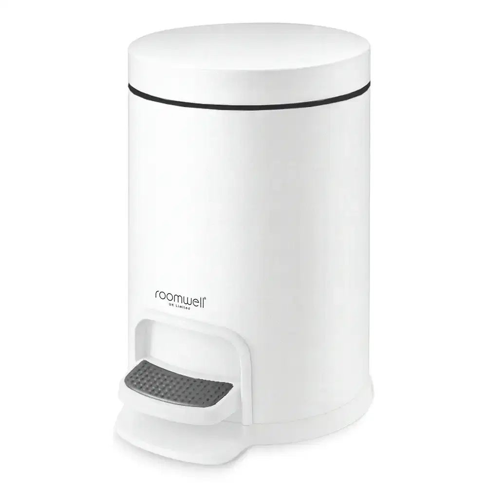 Roomwell, Action Pedal Waste Bin, 5 L , Round, White